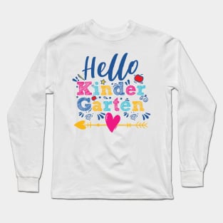 Hello Kindergarten, Back to School, Cute Kindergarten Long Sleeve T-Shirt